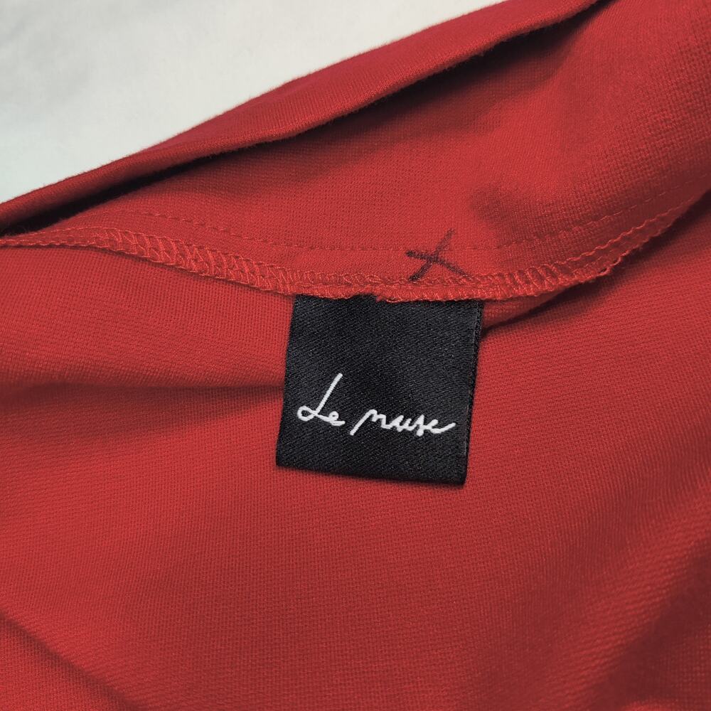 Le Muse Red Tube Dress Chic Cowl Neck Large Lagenlook Minimalist Quiet Luxury - Picture 9 of 14